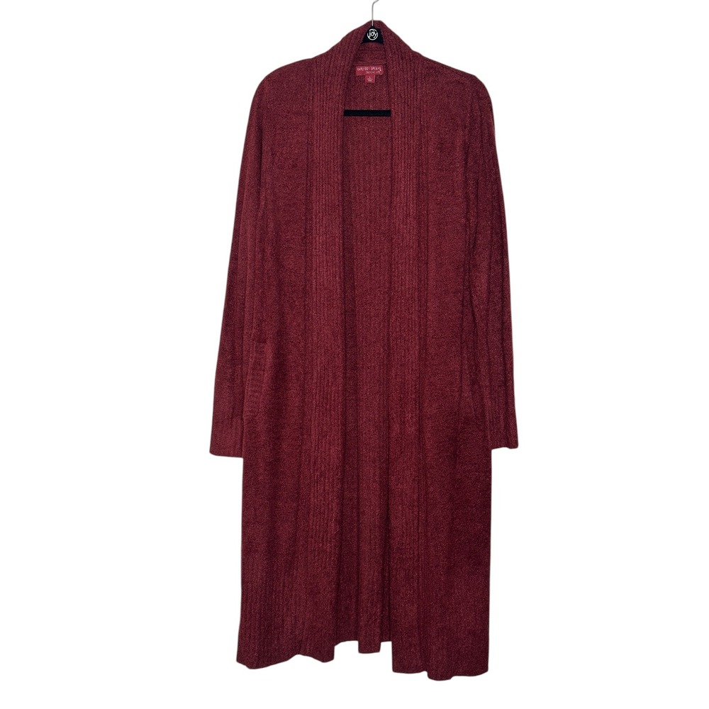 Barefoot Dreams Cardigan Large Burgundy CozyChic Lite Cozy Sweater Fall Winter - Picture 2 of 9